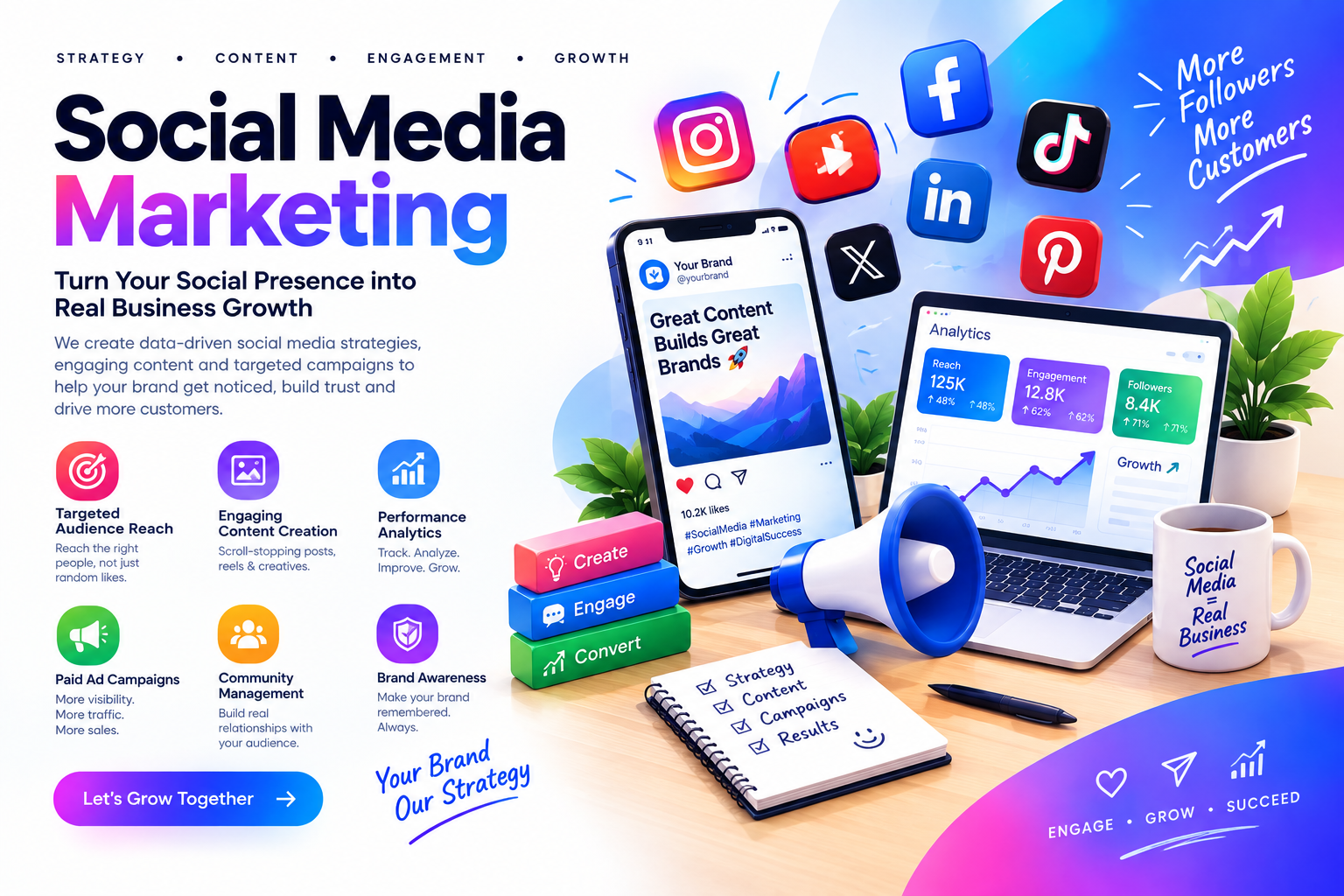 Social Media Marketing Illustration